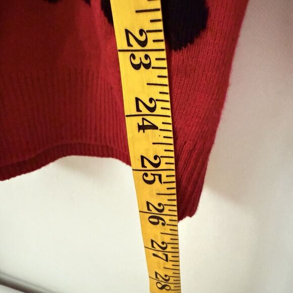 Charter Club Sweater Womens XL Red Heart Pattern Festive Crew Classic Playful - Picture 5 of 5